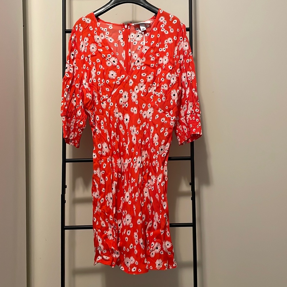 NWT RIXO by Target red puff sleeve dress